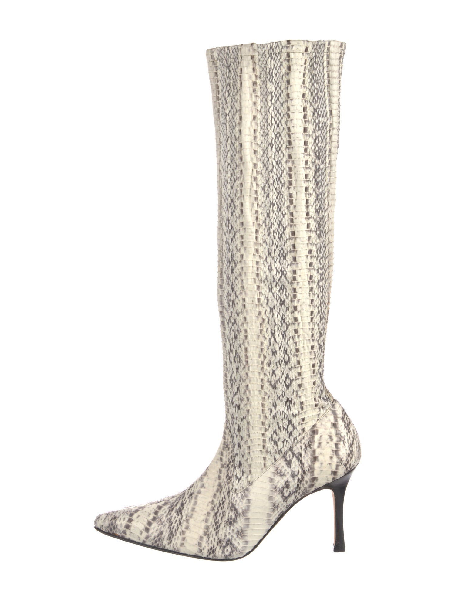 Manolo Blahnik Snakeskin Animal Print Boots