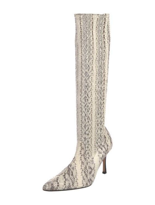 Manolo Blahnik Snakeskin Animal Print Boots