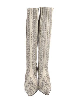 Manolo Blahnik Snakeskin Animal Print Boots