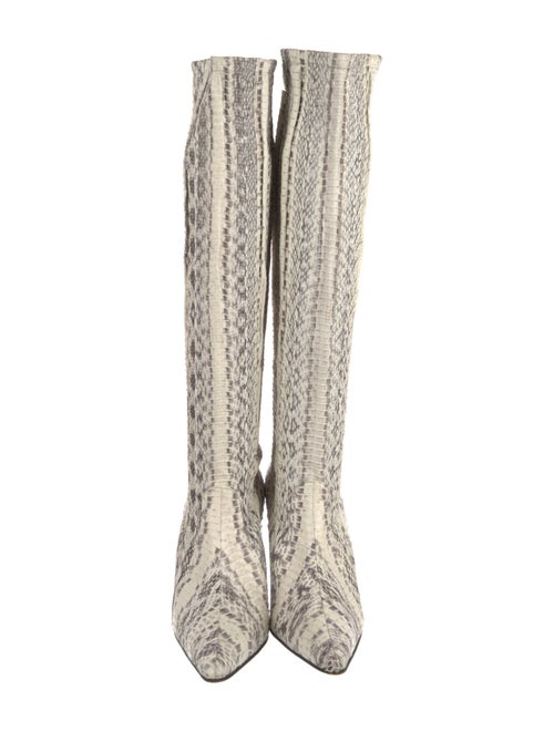 Manolo Blahnik Snakeskin Animal Print Boots