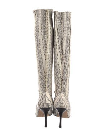 Manolo Blahnik Snakeskin Animal Print Boots