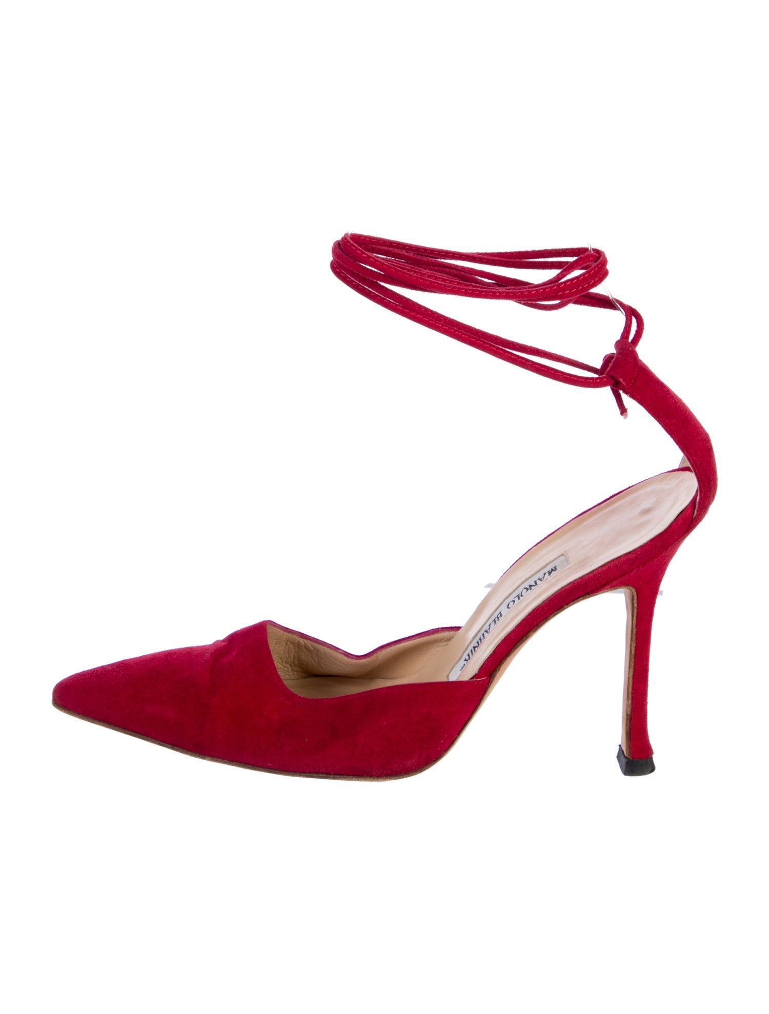 Manolo Blahnik Suede D'Orsay Pumps