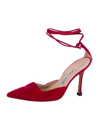 Manolo Blahnik Suede D'Orsay Pumps