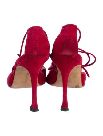 Manolo Blahnik Suede D'Orsay Pumps