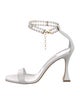 Manolo Blahnik Faux Pearl Accents Leather Sandals