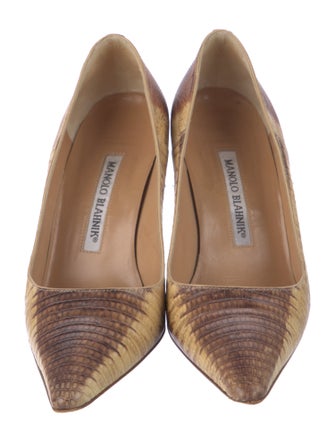 Manolo Blahnik Lizard Animal Print Pumps
