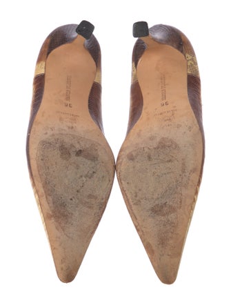 Manolo Blahnik Lizard Animal Print Pumps