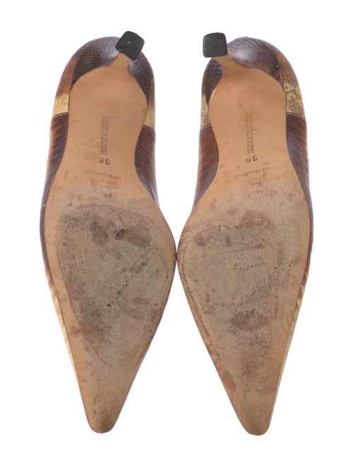 Manolo Blahnik Lizard Animal Print Pumps