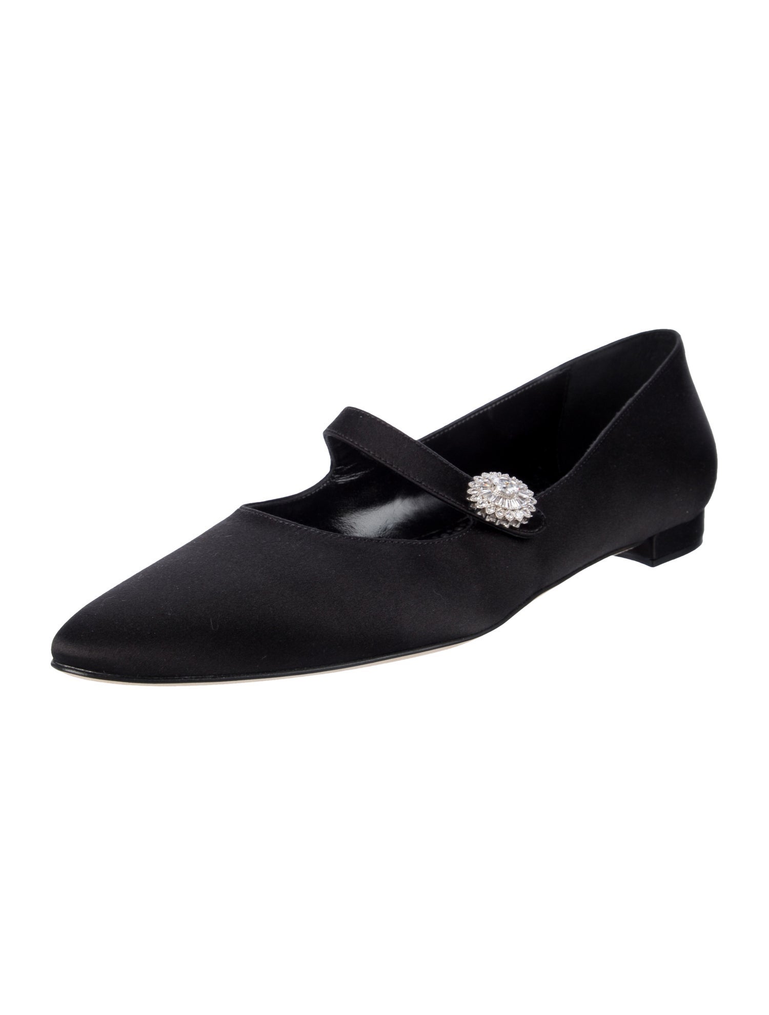 Manolo Blahnik Satin Mary Jane Flats