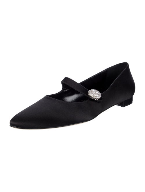 Manolo Blahnik Satin Mary Jane Flats