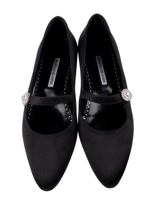 Manolo Blahnik Satin Mary Jane Flats