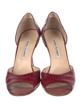 Manolo Blahnik Embossed Leather Sandals