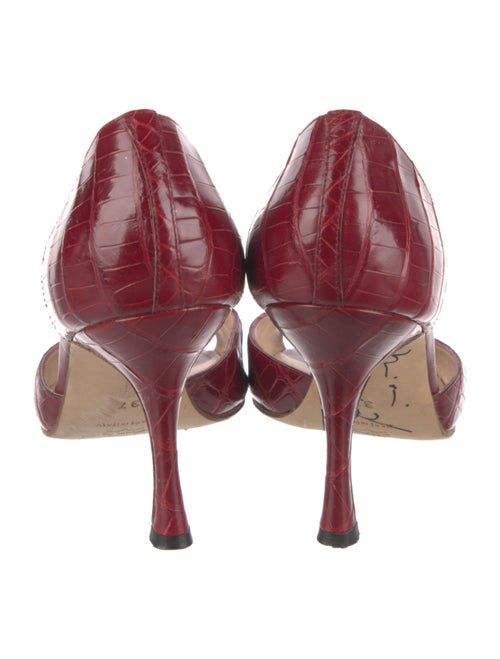 Manolo Blahnik Embossed Leather Sandals