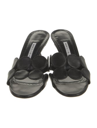 Manolo Blahnik Leather Slides