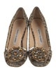 Manolo Blahnik Suede Animal Print Pumps