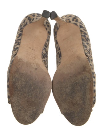 Manolo Blahnik Suede Animal Print Pumps