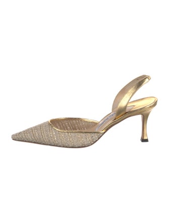Manolo Blahnik Leather Slingback Pumps