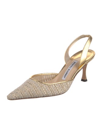 Manolo Blahnik Leather Slingback Pumps