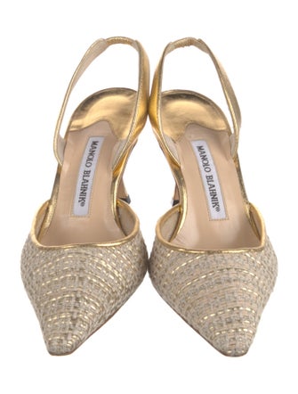 Manolo Blahnik Leather Slingback Pumps