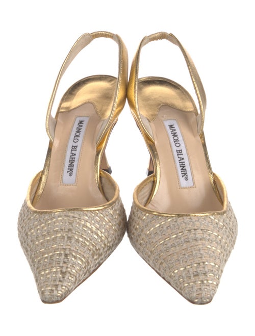 Manolo Blahnik Leather Slingback Pumps