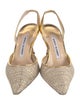 Manolo Blahnik Leather Slingback Pumps