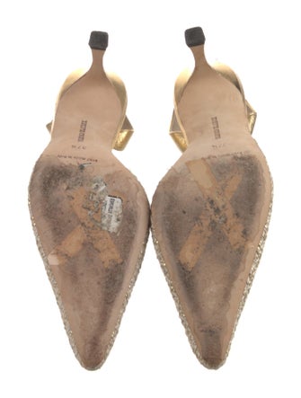 Manolo Blahnik Leather Slingback Pumps