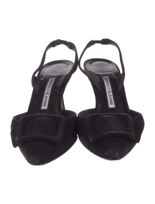 Manolo Blahnik Suede Slingback Pumps