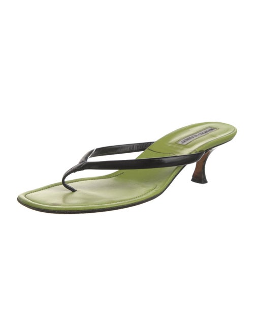 Manolo Blahnik Leather Slides