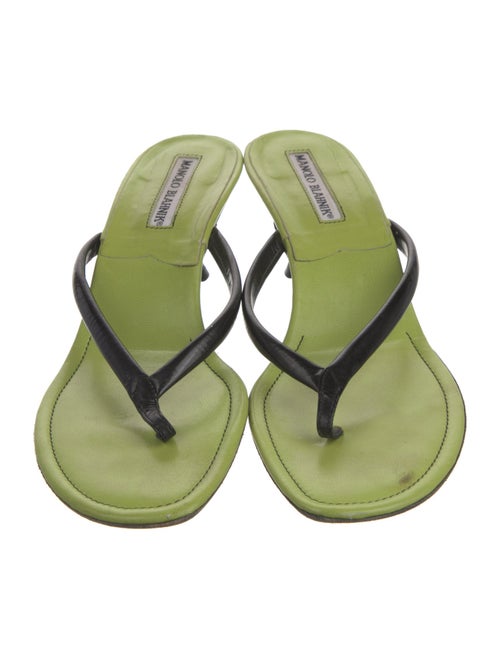 Manolo Blahnik Leather Slides