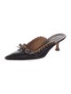 Manolo Blahnik Leather Bow Accents Mules