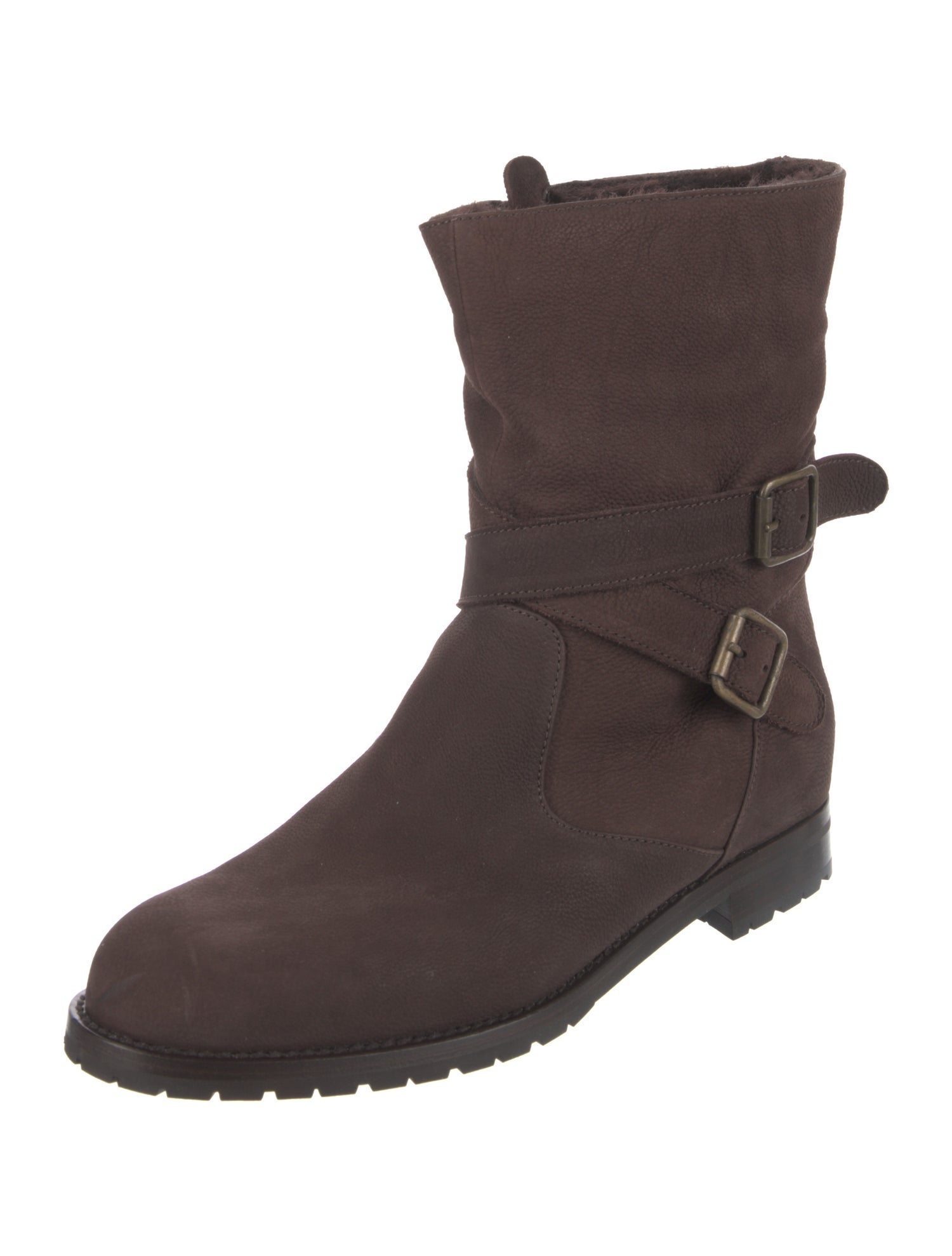 Manolo Blahnik Suede Moto Boots