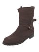 Manolo Blahnik Suede Moto Boots