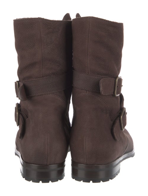 Manolo Blahnik Suede Moto Boots