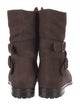 Manolo Blahnik Suede Moto Boots