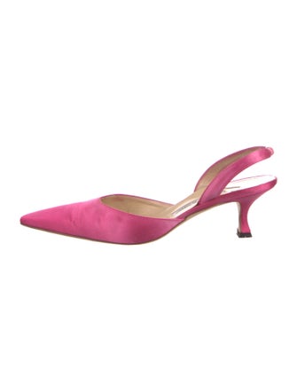 Manolo Blahnik Satin Slingback Pumps