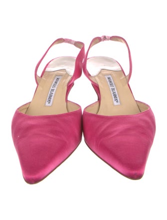 Manolo Blahnik Satin Slingback Pumps
