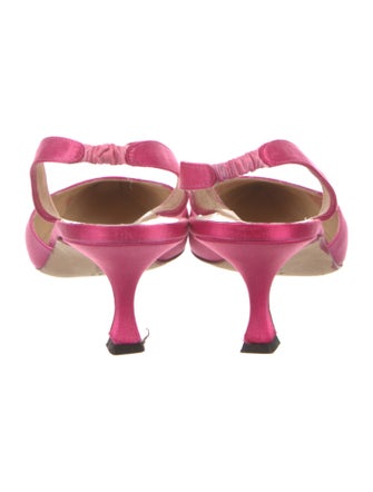 Manolo Blahnik Satin Slingback Pumps