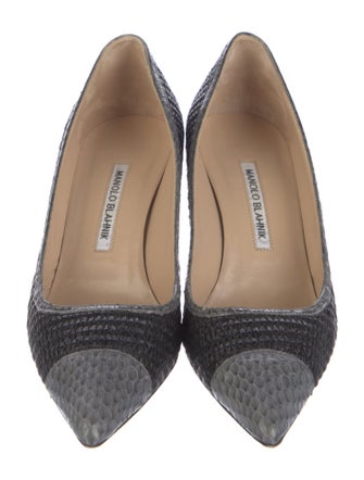 Manolo Blahnik Raffia Animal Print Pumps