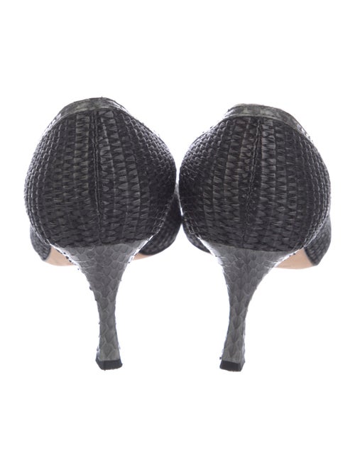 Manolo Blahnik Raffia Animal Print Pumps