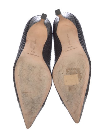 Manolo Blahnik Raffia Animal Print Pumps