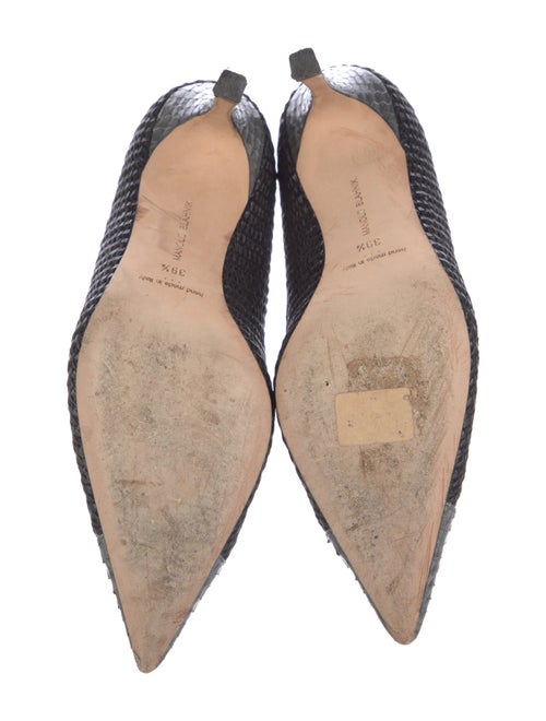 Manolo Blahnik Raffia Animal Print Pumps