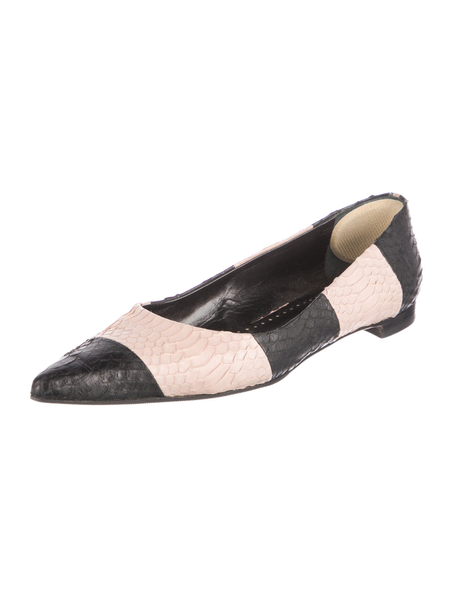 Manolo Blahnik Leather Animal Print Ballet Flats