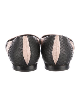 Manolo Blahnik Leather Animal Print Ballet Flats
