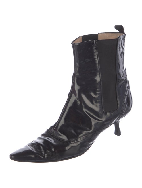 Manolo Blahnik Patent Leather Chelsea Boots