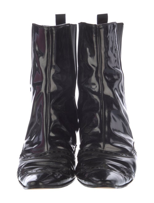 Manolo Blahnik Patent Leather Chelsea Boots