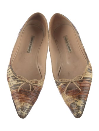 Manolo Blahnik Lizard Animal Print Ballet Flats