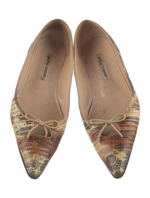 Manolo Blahnik Lizard Animal Print Ballet Flats