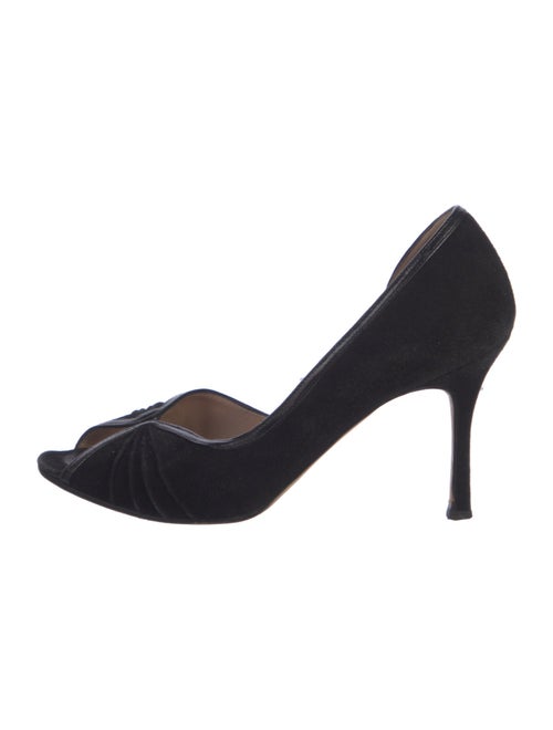Manolo Blahnik Suede D'Orsay Pumps