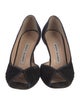 Manolo Blahnik Suede D'Orsay Pumps