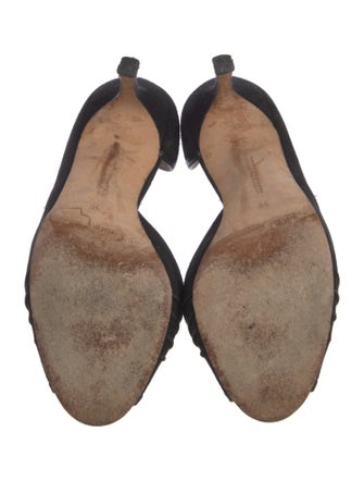 Manolo Blahnik Suede D'Orsay Pumps